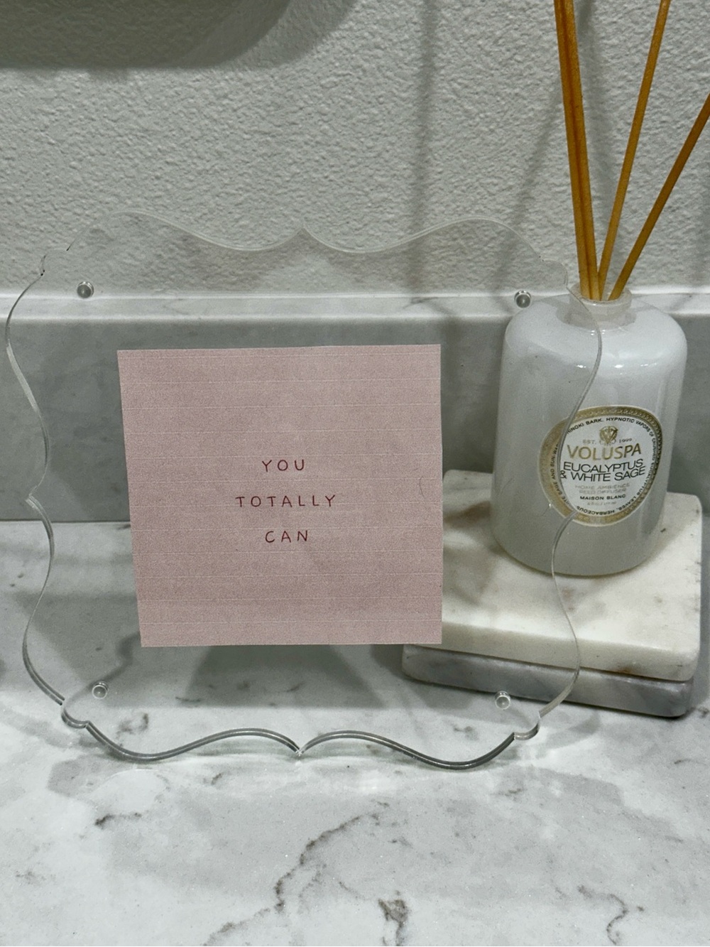 Clear Scalloped Acrylic Frame with Pink Accent Insert